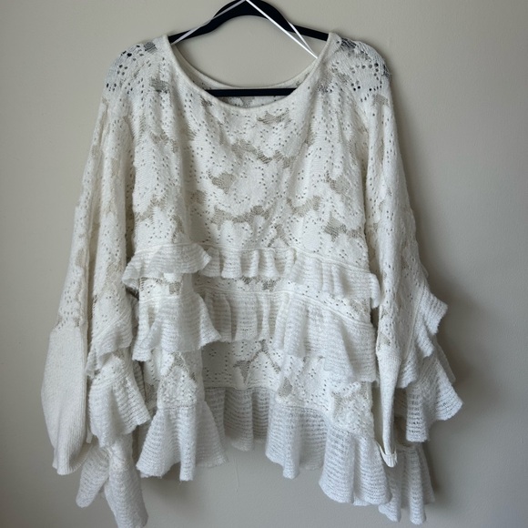 Anthropologie Oversized Ruffle Sweater - Picture 4 of 6